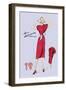 Red Dress with Matching Overcoat-null-Framed Art Print