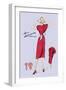 Red Dress with Matching Overcoat-null-Framed Art Print