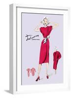 Red Dress with Matching Overcoat-null-Framed Art Print