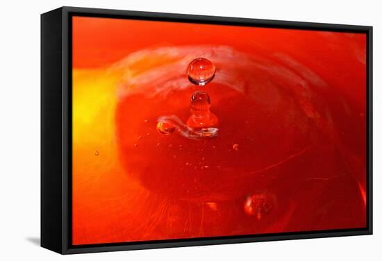 Red Drink Drop III-Tammy Putman-Framed Stretched Canvas