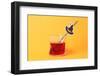 Red Drink in Glass with Paper Straw-Alexthq-Framed Photographic Print