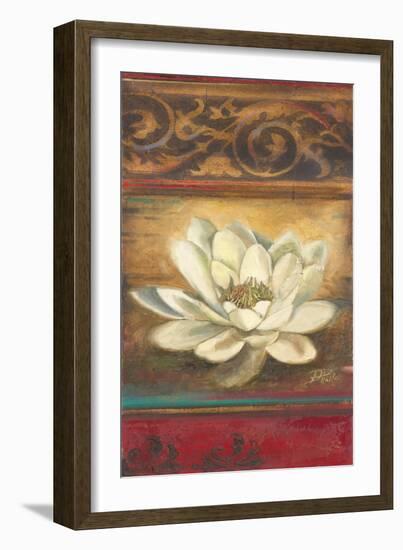Red Eclecticism with Water Lily-Patricia Pinto-Framed Art Print