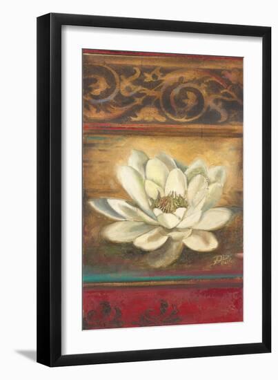 Red Eclecticism with Water Lily-Patricia Pinto-Framed Art Print