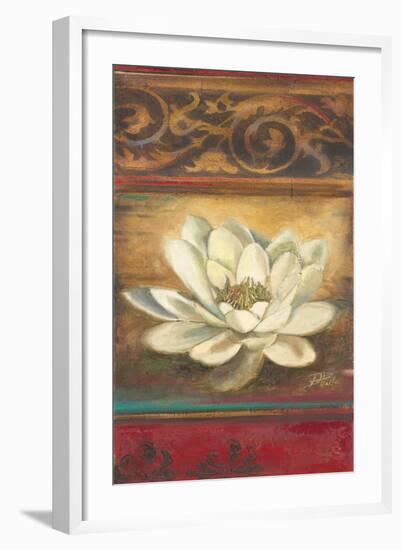 Red Eclecticism with Water Lily-Patricia Pinto-Framed Art Print