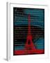 Red Eiffel Tower Paris on Green-Victoria Hues-Framed Giclee Print