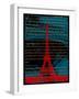 Red Eiffel Tower Paris on Green-Victoria Hues-Framed Giclee Print