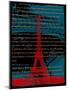 Red Eiffel Tower Paris on Green-Victoria Hues-Mounted Giclee Print