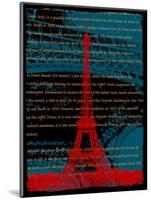 Red Eiffel Tower Paris on Green-Victoria Hues-Mounted Giclee Print