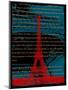 Red Eiffel Tower Paris on Green-Victoria Hues-Mounted Giclee Print