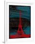 Red Eiffel Tower Paris on Green-Victoria Hues-Framed Giclee Print