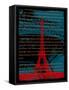 Red Eiffel Tower Paris on Green-Victoria Hues-Framed Stretched Canvas