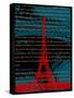 Red Eiffel Tower Paris on Green-Victoria Hues-Stretched Canvas