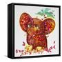 Red Elephant-Oxana Zaika-Framed Stretched Canvas