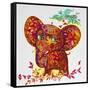 Red Elephant-Oxana Zaika-Framed Stretched Canvas