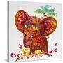 Red Elephant-Oxana Zaika-Stretched Canvas