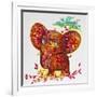 Red Elephant-Oxana Zaika-Framed Giclee Print