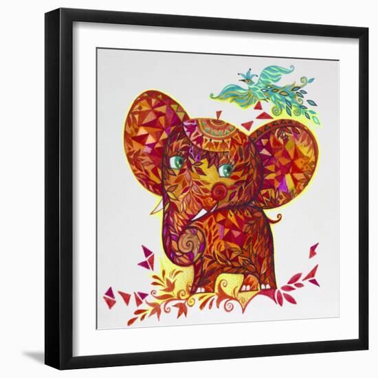 Red Elephant-Oxana Zaika-Framed Giclee Print