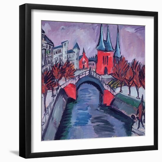 Red Elisabeth Riverbank, Berlin, 1912-Ernst Ludwig Kirchner-Framed Giclee Print