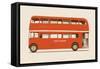 Red English Bus-Florent Bodart-Framed Stretched Canvas
