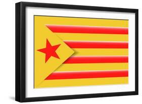 Red Estelada Flag-Juan Carlos B.-Framed Art Print