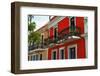 Red Facades of Old San Juan-George Oze-Framed Photographic Print