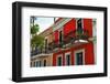 Red Facades of Old San Juan-George Oze-Framed Photographic Print