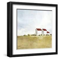 Red Farm House II-Isabelle Z-Framed Art Print