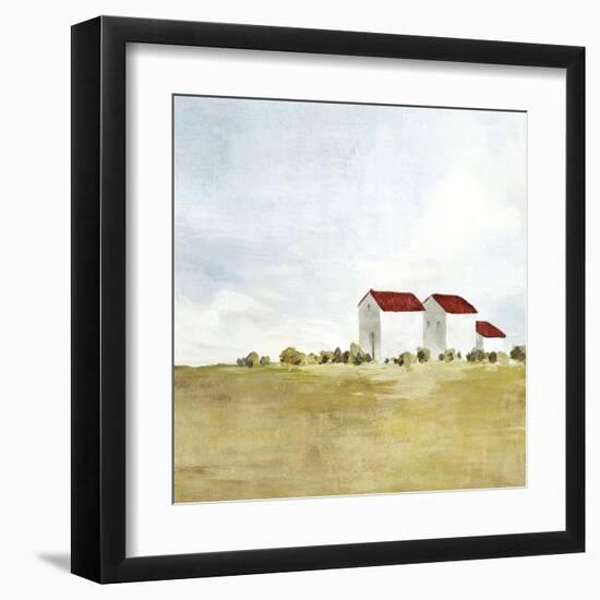 Red Farm House II-Isabelle Z-Framed Art Print