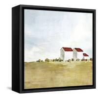 Red Farm House II-Isabelle Z-Framed Stretched Canvas