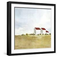 Red Farm House II-Isabelle Z-Framed Art Print