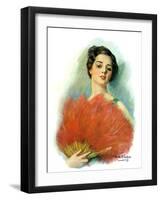 "Red Feathered Fan,"February 28, 1931-William Haskell Coffin-Framed Giclee Print