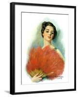 "Red Feathered Fan,"February 28, 1931-William Haskell Coffin-Framed Giclee Print