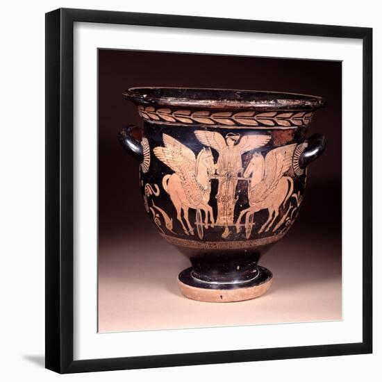 Red-Figure Bell Krater Depicting Eos Riding Her Chariot from the Sea, Lucanian, circa 440-420 BC-Pisticci Painter-Framed Giclee Print