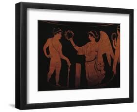 Red-Figure Pottery Depicting Victory Crowning Athlete with Olive Branch-null-Framed Premium Giclee Print