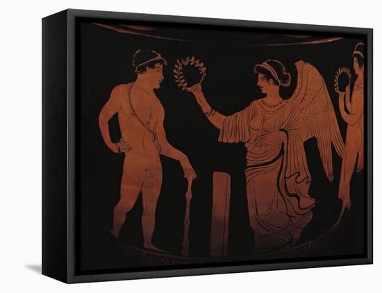 Red-Figure Pottery Depicting Victory Crowning Athlete with Olive Branch-null-Framed Stretched Canvas