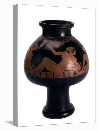 Red-Figure Psykter (Wine Coole) with a Symposium Scene, Ancient Greek, C505-C500 Bc-Euphronios-Stretched Canvas