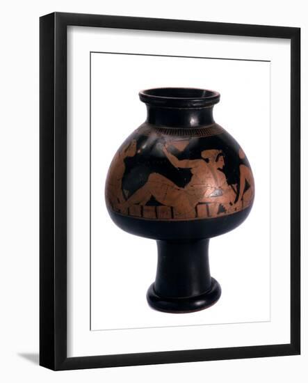 Red-Figure Psykter (Wine Coole) with a Symposium Scene, Ancient Greek, C505-C500 Bc-Euphronios-Framed Premium Photographic Print