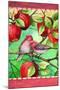 Red Finches with Apples-Melinda Hipsher-Mounted Giclee Print