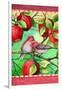 Red Finches with Apples-Melinda Hipsher-Framed Giclee Print