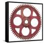 Red Fine Tooth Gear-Retroplanet-Framed Stretched Canvas