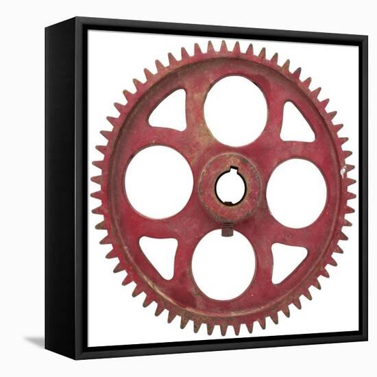 Red Fine Tooth Gear-Retroplanet-Framed Stretched Canvas