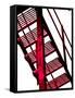 Red Fire Escape-David Ridley-Framed Stretched Canvas