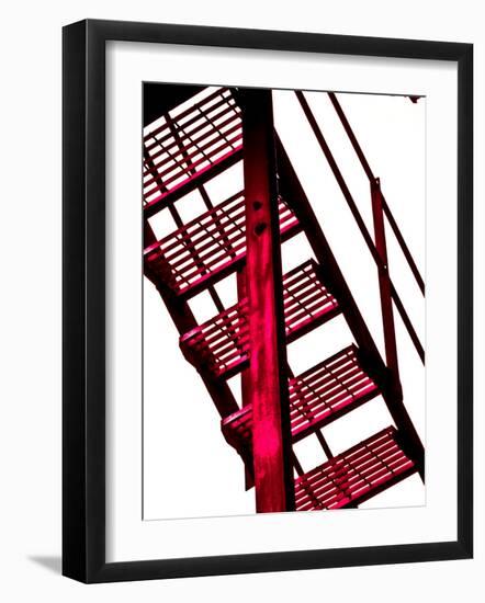 Red Fire Escape-David Ridley-Framed Photographic Print