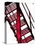 Red Fire Escape-David Ridley-Stretched Canvas