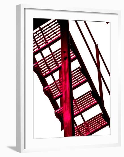 Red Fire Escape-David Ridley-Framed Photographic Print