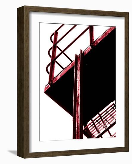 Red Fire Escape-David Ridley-Framed Photographic Print