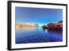 Red Fisherman House in Winter in Reine, Lofoten Islands, Norway-Felix Lipov-Framed Photographic Print