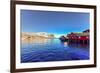 Red Fisherman House in Winter in Reine, Lofoten Islands, Norway-Felix Lipov-Framed Photographic Print