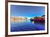 Red Fisherman House in Winter in Reine, Lofoten Islands, Norway-Felix Lipov-Framed Photographic Print