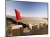 Red Flag Flying on Overhanging Great Wall, UNESCO World Heritage Site, Jiayuguan, Gansu, China-Porteous Rod-Mounted Photographic Print